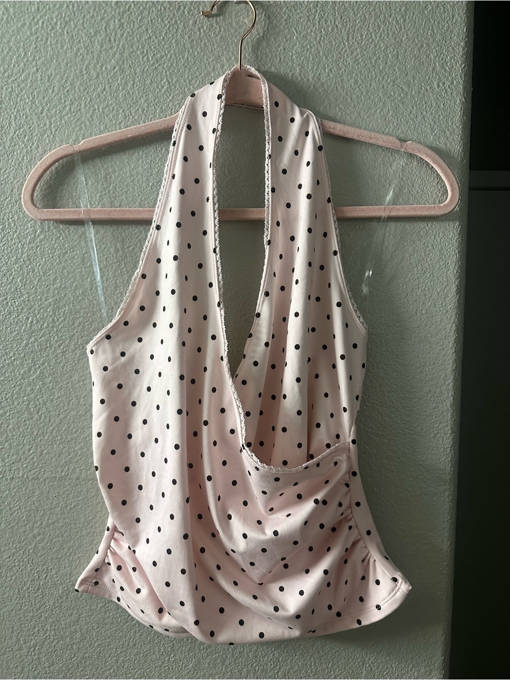 Electric Family Light Pink Polka Dot Halter Top